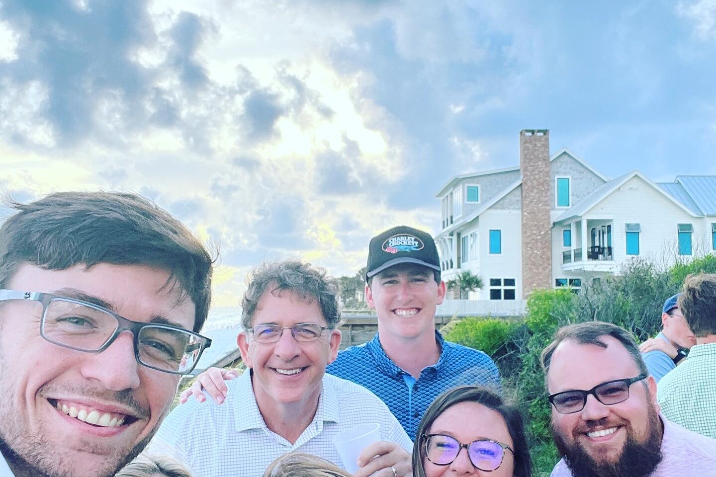 Selfie with family overlooking the beach